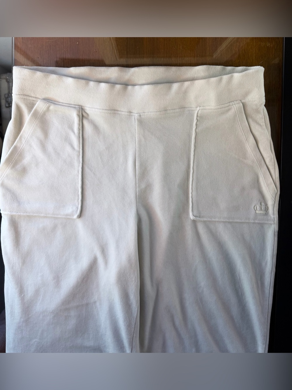 SZ M Juicy Couture Cream Colored Track Pants - Picture 4 of 12